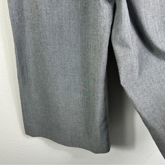Larry Levine Women's Cropped Casual Pants Wide Leg Striped Stretch Gray Size 6 - Picture 7 of 10